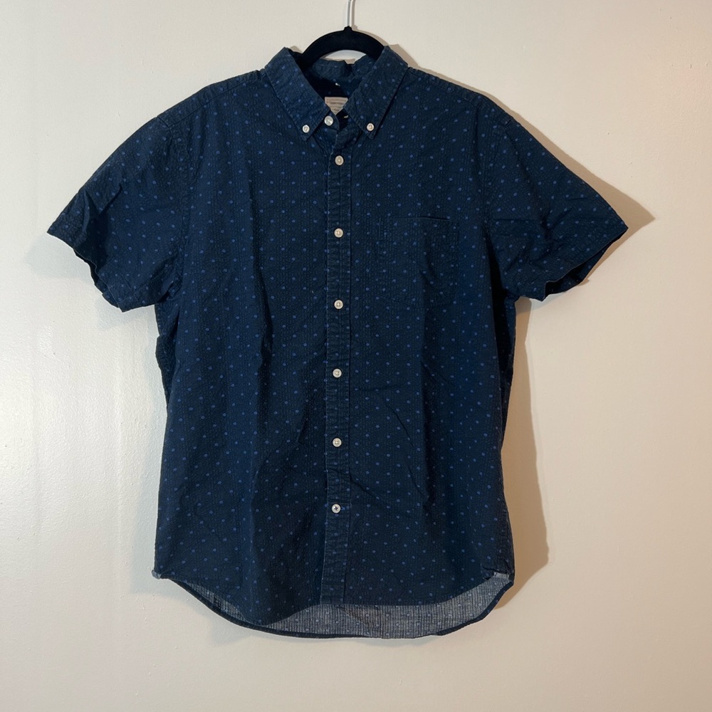 GAP Dark Blue Polka Dot Button Down Shirt